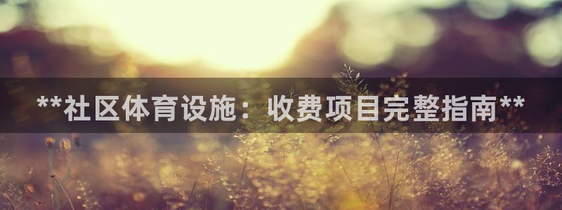 意昂3官方：**社区体育设施：收费项目完整指南**